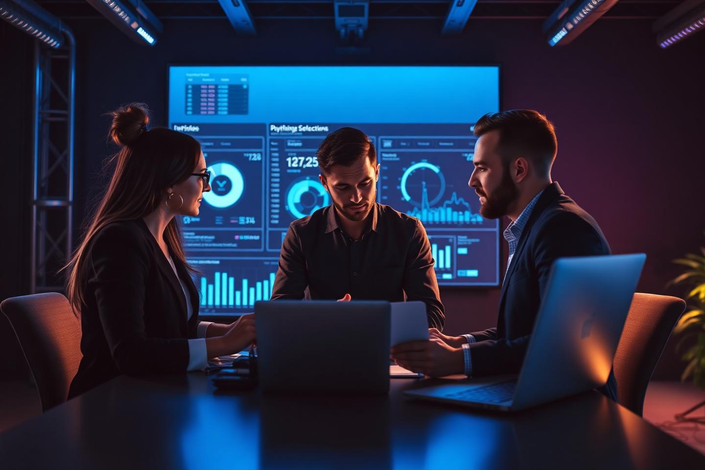 Fintech product and risk team reviewing payment dashboards